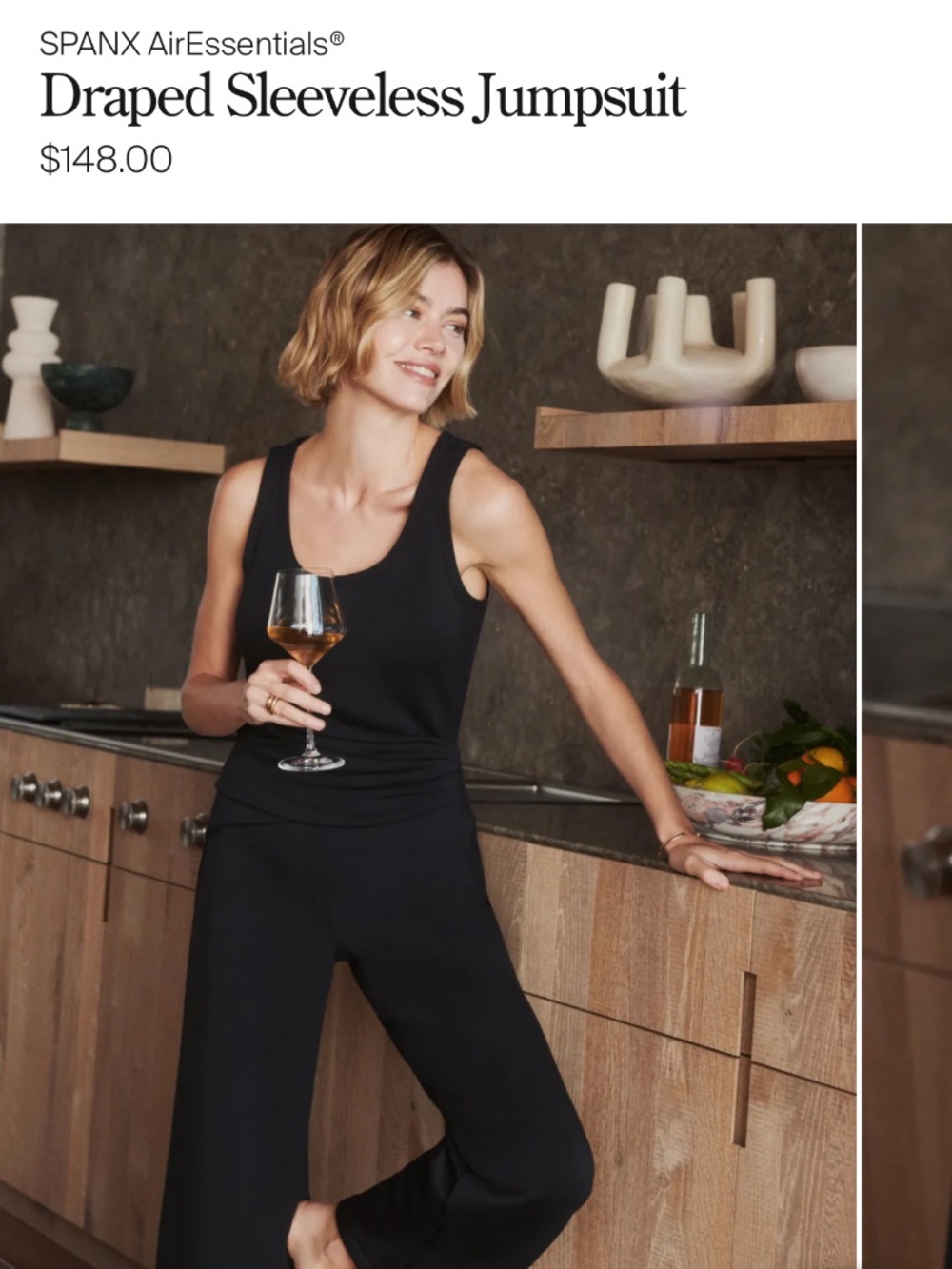 Spanx Draped Sleeveless Jumpsuit Petite M